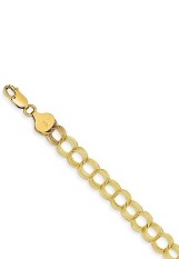 teensy real yellow gold triple link kids bracelet